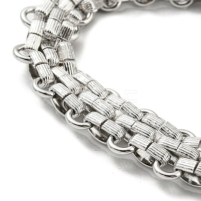 304 Stainless Steel Mesh Chain Bracelets BJEW-C042-02P-1
