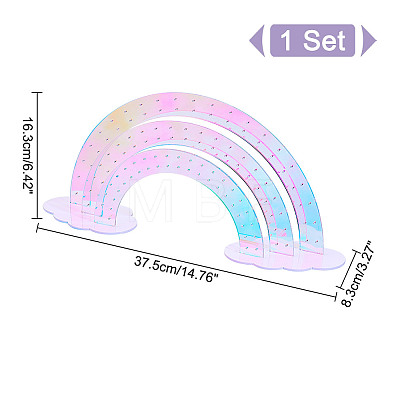 Rainbow with Cloud Laser Acrylic Earring Display Stands DIY-WH0570-25-1