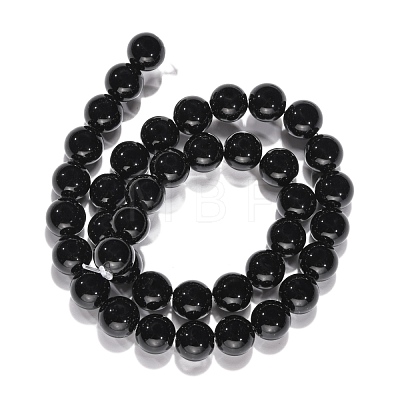 Synthetic Black Stone Beads Strands GSR10mmC044-1