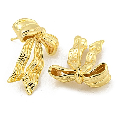 Rack Plating Brass Stud Earrings EJEW-M247-30C-G-1