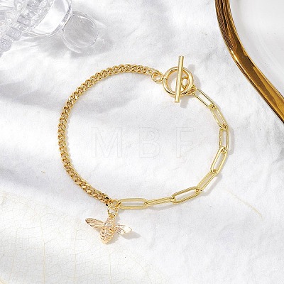 Brass Charm Bracelets BJEW-JB10392-04-1