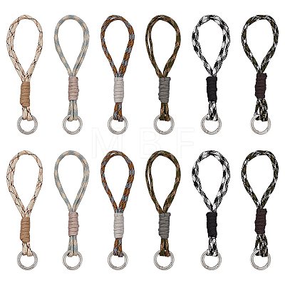 12Pcs 6 Styles Polyester & Spandex Parachute Cord Pendant Decorations HJEW-FG00041-1