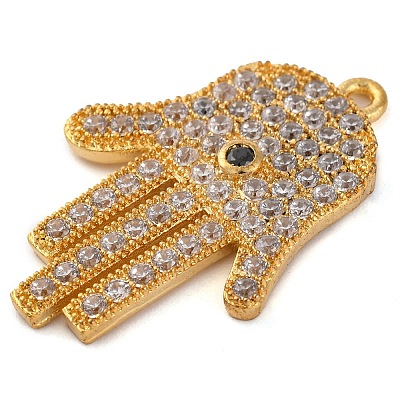 Rack Plating Brass Micro Pave Cubic Zirconia Pendants KK-Z070-10G-1