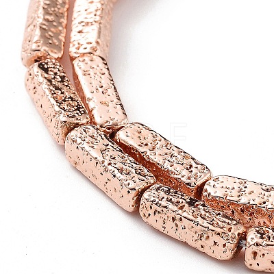 Electroplated Natural Lava Rock Beads Strands G-H303-A04-RG02-1
