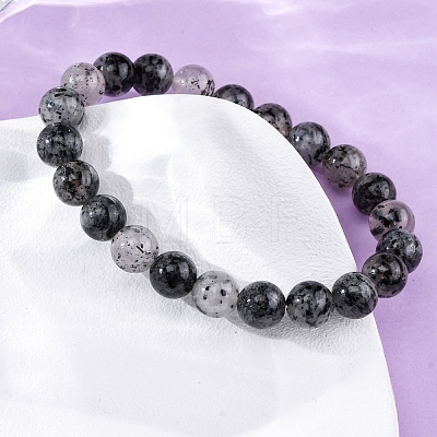 Natural Tourmaline Round Beaded Stretch Bracelets for Men Women BJEW-G743-01B-1