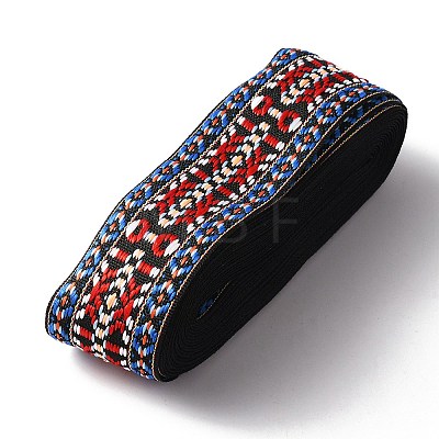 Ethnic Style Embroidery Polyester Ribbons OCOR-WH0077-31-1