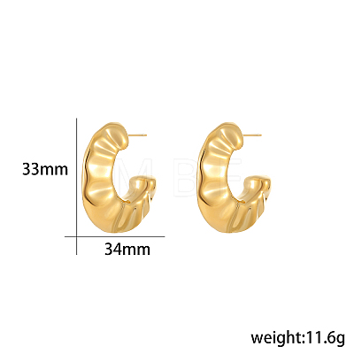 Stylish Stainless Steel C-Shaped Stud Earrings ND2304-6-1