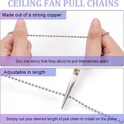 Electorplated Glass Ceiling Fan Pull Chain Extenders FIND-AB00011-1