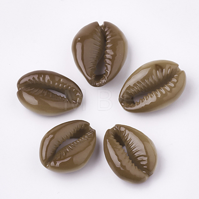 Spray Painted Natural Cowrie Shell Beads X-SHEL-S274-26-1