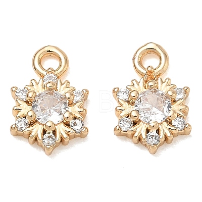 Brass Micro Pave Clear Cubic Zirconia Charms CU-CBAB0CF-23G-1