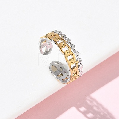 304 Stainless Steel Cuff Open Rings RJEW-Z121-02GP-07-1
