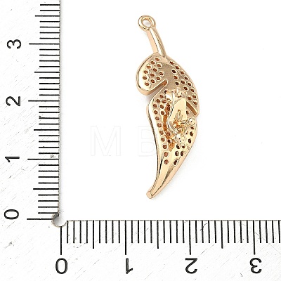 Leaf Brass Micro Pave Cubic Zirconia Enhancer Shortener Bails KK-F934-07B-G-1