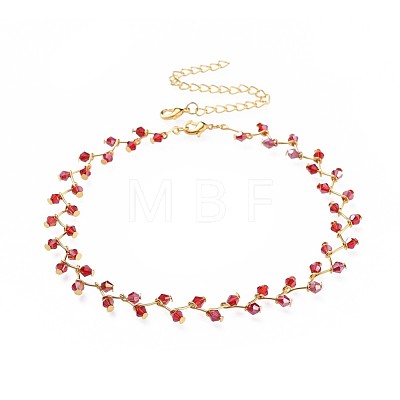 Glass Beads Choker Necklaces NJEW-JN02500-03-1
