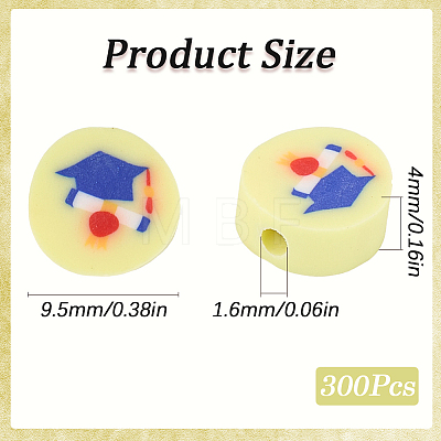300Pcs Handmade Polymer Clay Beads CLAY-SC0002-24C-1