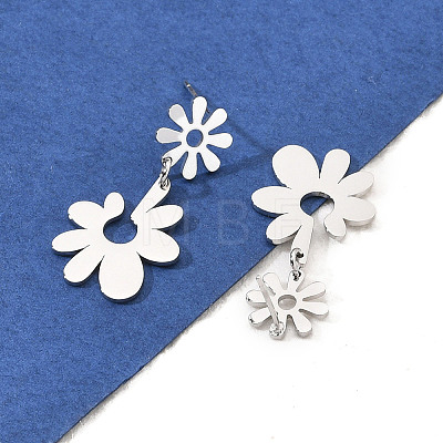 304 Stainless Steel Dangle Stud Earrings for Women EJEW-Q009-01P-1