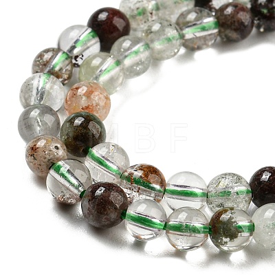 Natural Green Lodolite Quartz/Garden Quartz Beads Strands G-G933-03B-01-1