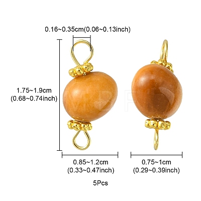 Natural Topaz Jade Connector Charms PALLOY-YW0001-55-1