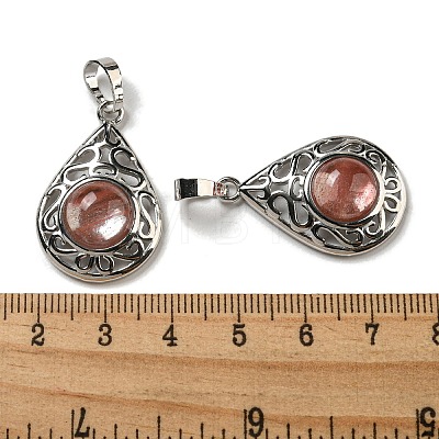 Cherry Quartz Glass Pendants G-Q158-05P-04-1