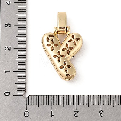 Brass Micro Pave Cubic Zirconia Pendants ZIRC-P121-01G-Y-1