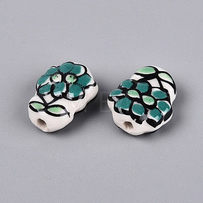 Handmade Porcelain Ceramic Beads PORC-Q005-08E-1