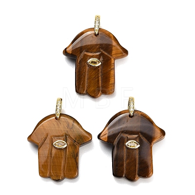 Natural Tiger Eye Carved Pendants GG-CBA4625-03G-02-1