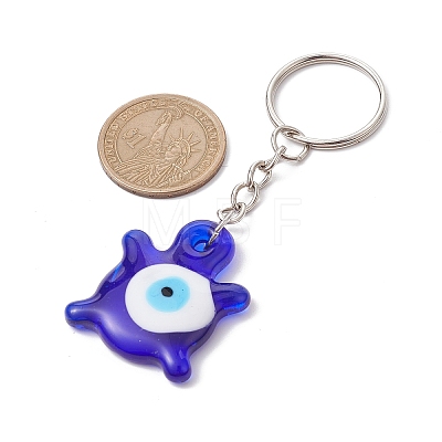 Blue Glass Evil Eye PendantS Keychains KEYC-JKC00730-01-1