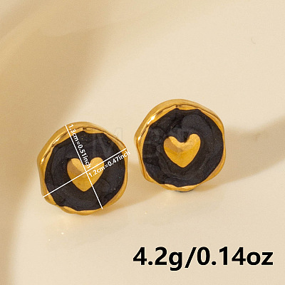 304 Stainless Steel Heart Stud Earrings OA9161-3-1