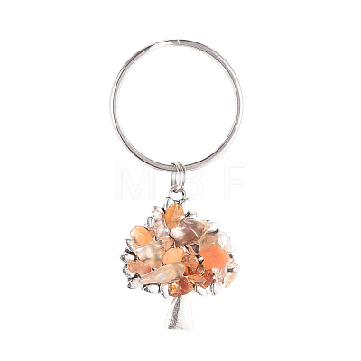 Chip Natural & Synthetic Gemstone Keychain Sets KEYC-JKC00219-1