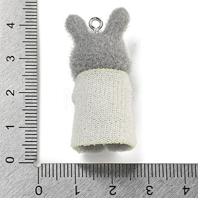 Flocking Resin Cute Pendants RESI-L043-04P-03-1