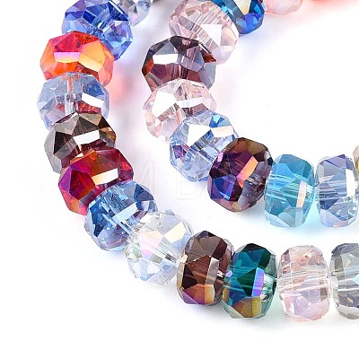 Electroplate Transparent Glass Beads Strands EGLA-N022-04A-D01-1