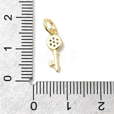 Brass Micro Pave Cubic Zirconia Charms KK-C139-06G-1
