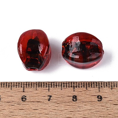 Handmade Silver Foil Glass Beads FOIL-N034-01G-1