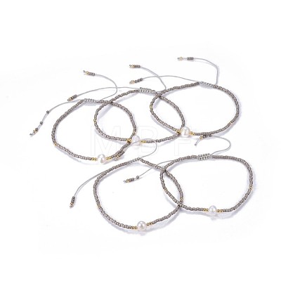 Adjustable Nylon Cord Braided Bead Bracelets BJEW-P256-B01-1
