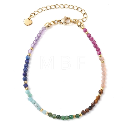 Chakra Theme Natural Mixed Gemstone Beaded Bracelets for Women BJEW-JB11342-1