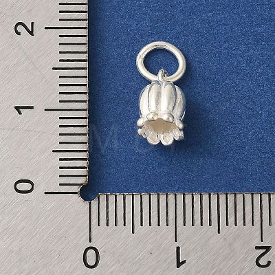 925 Sterling Silver Tulip Flower Charms with Jump Rings FIND-U013-08S-01-1