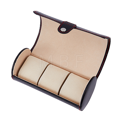 Three Slots Imitation Leather Watch Package Boxes CON-WH0089-63-1