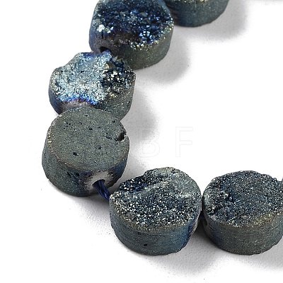 Electroplated Natural Druzy Agate Beads Strands G-M433-01D-1