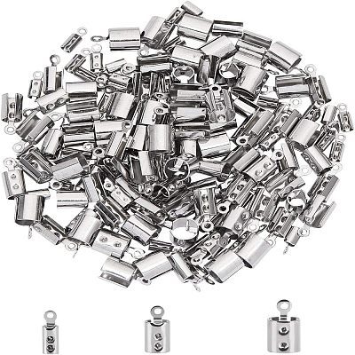 Unicraftale 304 Stainless Steel Folding Crimp Cord Ends STAS-UN0005-70-1