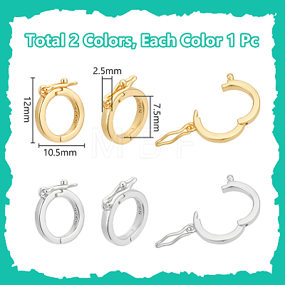 2Pcs 2 Colors 925 Sterling Silver Twister Clasps STER-WR0001-03-1
