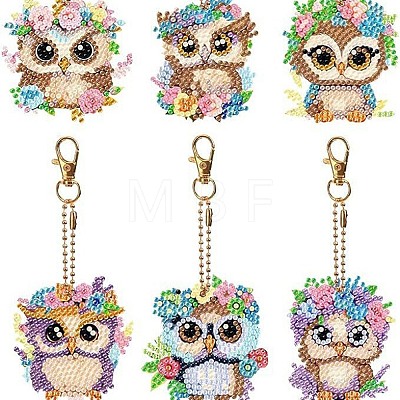 Owl DIY Diamond Painting Keychain Kit PW-WG81970-01-1