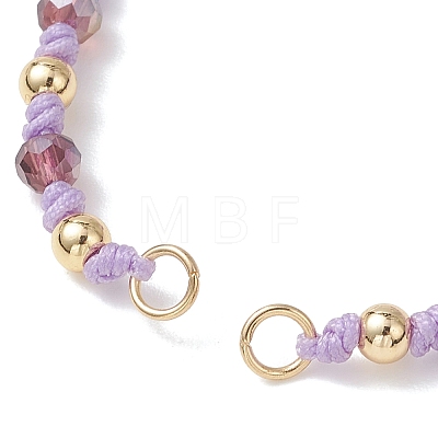 AB Color Plated Faceted Rondelle Glass Braided Bead Bracelet Making AJEW-JB01544-1