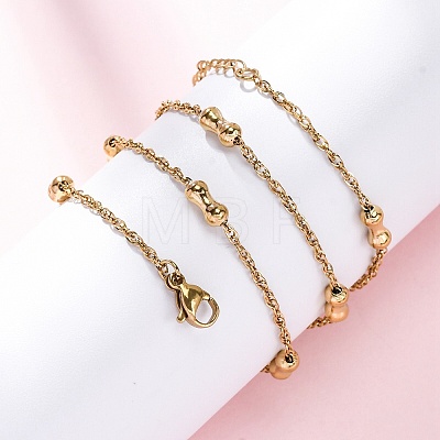 304 Stainless Steel Bone Rope Chain Necklaces NJEW-C073-09G-1