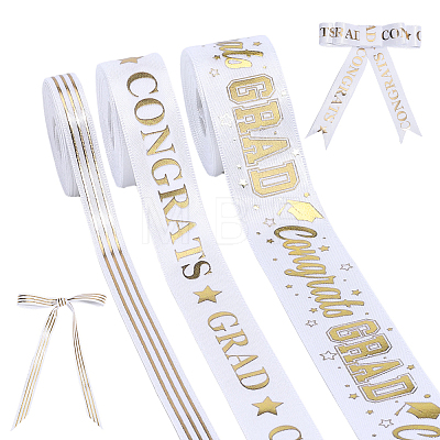 3Rolls 3 Styles Graduation Season Polyester Ribbon OCOR-PH0036-82A-1