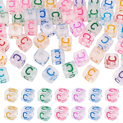 50Pcs Acrylic European Beads MACR-TADJ0001-13C-1