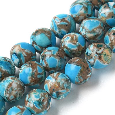 Dyed Synthetic Imperial Jasper Beads Strands G-C168-02B-1