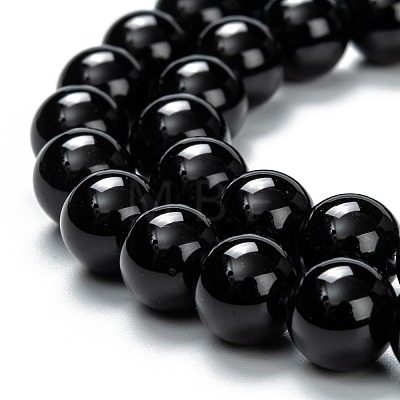 Natural Black Onyx Beads Strands G-Z024-02B-1