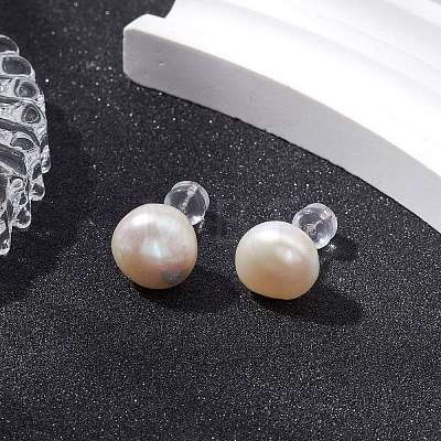 Natural Pearl Ear Studs EJEW-P286-35P-1