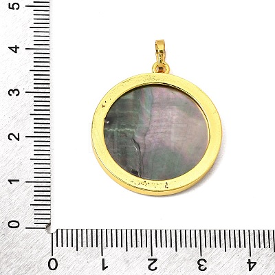 Rack Plating Carved Natural Black Lip Shell Pendants SH-CBA69D1-03G-01-1