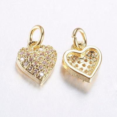 Long-Lasting Plated Brass Micro Pave Cubic Zirconia Charms ZIRC-F069-41G-1