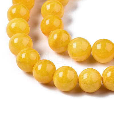 Natural Dyed Yellow Jade Gemstone Bead Strands X-G-R271-8mm-Y07-1